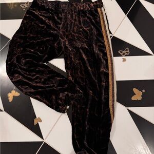 Velvet Leopard Print Women’s Jogger style Pants